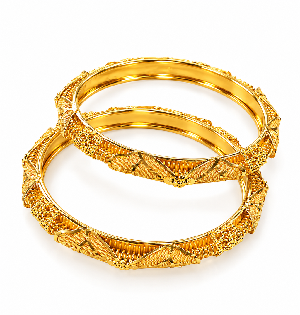 Timeless ElementGolde Finish Bangles Set of (2pair)